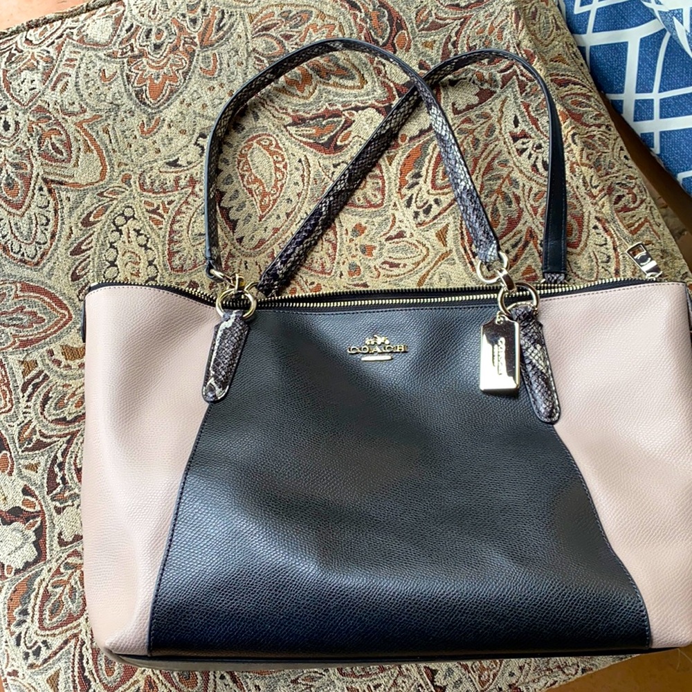Leather coach tote